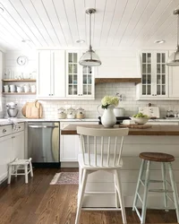 Painted Lining In The Kitchen Interior