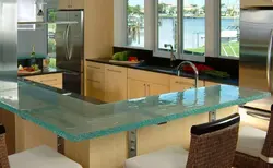 Glass kitchen countertop photo