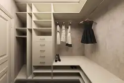 Дизайн гардеробной прямоугольной