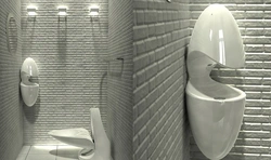 Urinal in the bathroom interior