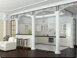 Stucco molding in the kitchen interior photo