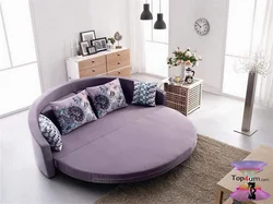 Round sofas for living room photo