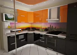 Corner kitchen set in the kitchen interior