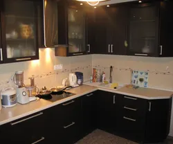 Wenge kitchen with beige in the interior