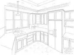 Drawn kitchen interior