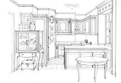 Drawn Kitchen Interior