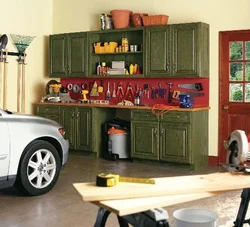 Дизайн гаража с кухней
