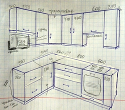 Kitchen cabinet drawings photo