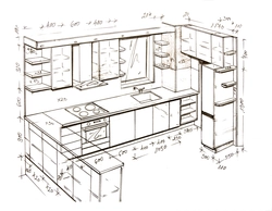 Кухня чертеж шкафов фото