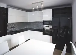 Glossy black kitchen design