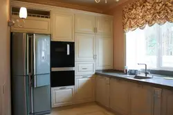 Кухня по одной стене с холодильником фото