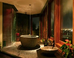 Тропическая ванная комната дизайн